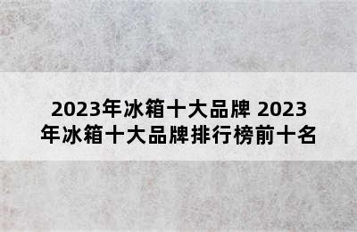 2023年冰箱十大品牌 2023年冰箱十大品牌排行榜前十名